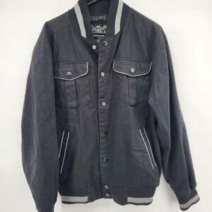 VTG Varsity Jacket XL Black and Gray Prep Emo